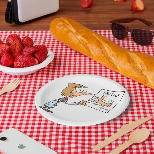 Assiettes En Carton Funny Doctor Teaching Foot Anatomy (Créateur téléchargé)