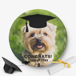 Assiettes En Carton Funny Dog Photo Graduation Personnalisée Classe de