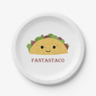 Assiettes En Carton Funny Fantastaco Taco Pun Cute Kawaii Taco