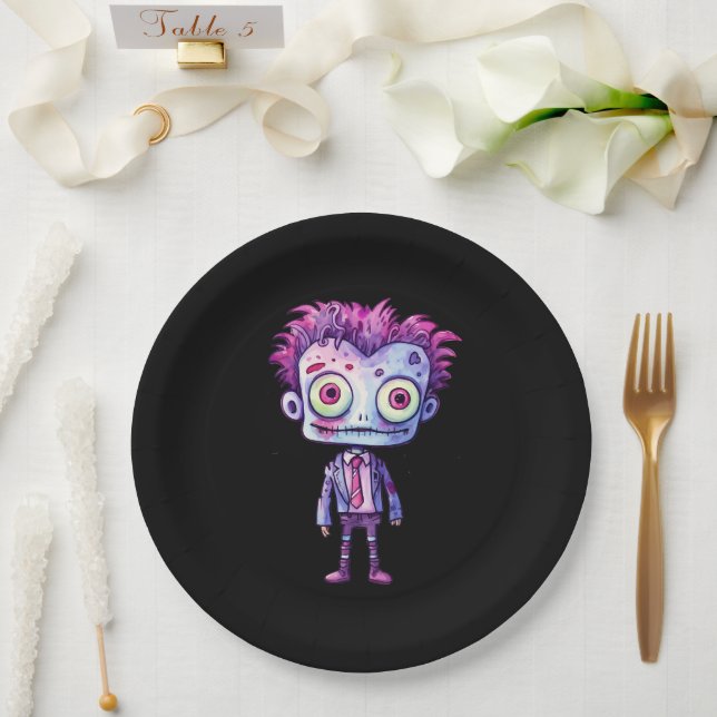 Assiettes En Carton Funny Frankenstein Monster Halloween Fun (Mariage)