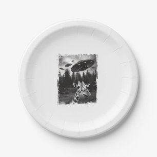 Assiettes En Carton Funny Giraffe UFO Zoo animal Weird meme Graphisme