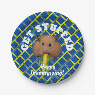 Assiettes En Carton Funny Hamster    ThanksgivingPlaque papier