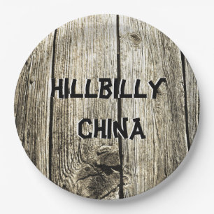 Assiettes En Carton Funny Hillbilly Chine Faux Knotty Pine clôture
