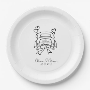 Assiettes En Carton Funny juste marié voiture personnalisée mariage