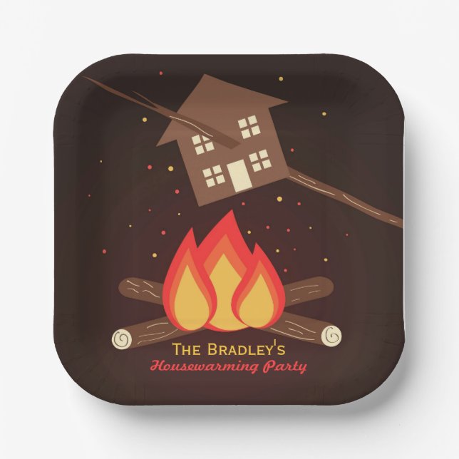 Assiettes En Carton Funny Littéral Fête du réchauffement ménager (Recto)