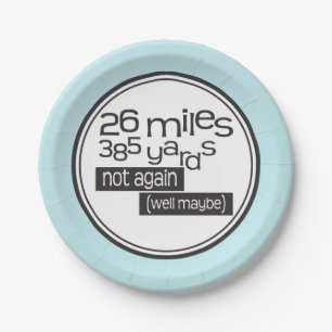Assiettes En Carton Funny Marathon Runner 26 miles 385 yards