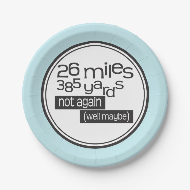 Assiettes En Carton Funny Marathon Runner 26 miles 385 yards (Devant)