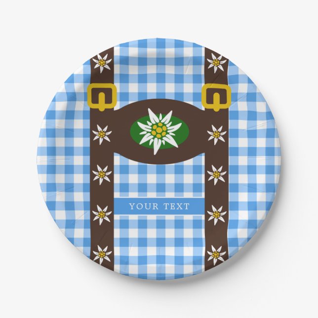 Assiettes En Carton Funny Octoberfest Lederhosen Suspendants  (Devant)