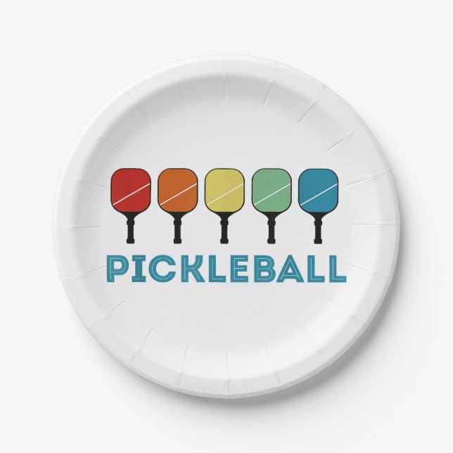 Assiettes En Carton Funny Pickleball Retro Vintage (Devant)