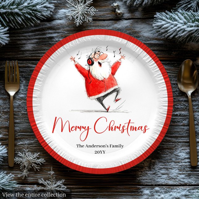 Assiettes En Carton Funny Quirky Santa Claus Festive Holiday Plates (Funny Quirky Santa Claus Festive Holiday Plates)