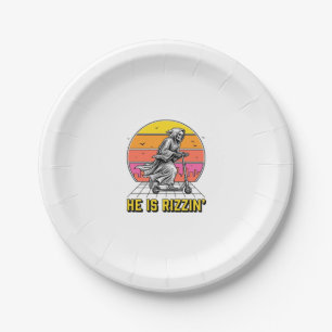 Assiettes En Carton Funny Reaper Scooter Vintage Sunset Conception de 