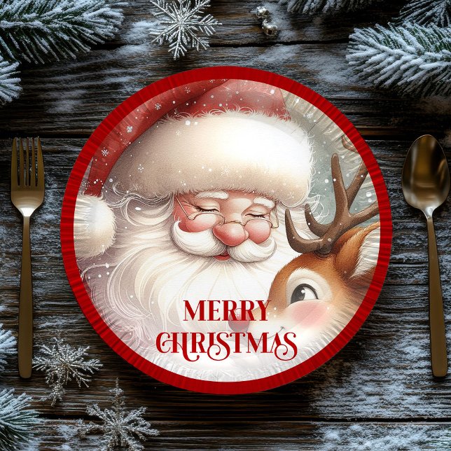 Assiettes En Carton Funny Rudolph Red Nose Cartoon Christmas Paper  (Funny Rudolph Red Nose Cartoon Christmas Paper Plates

)