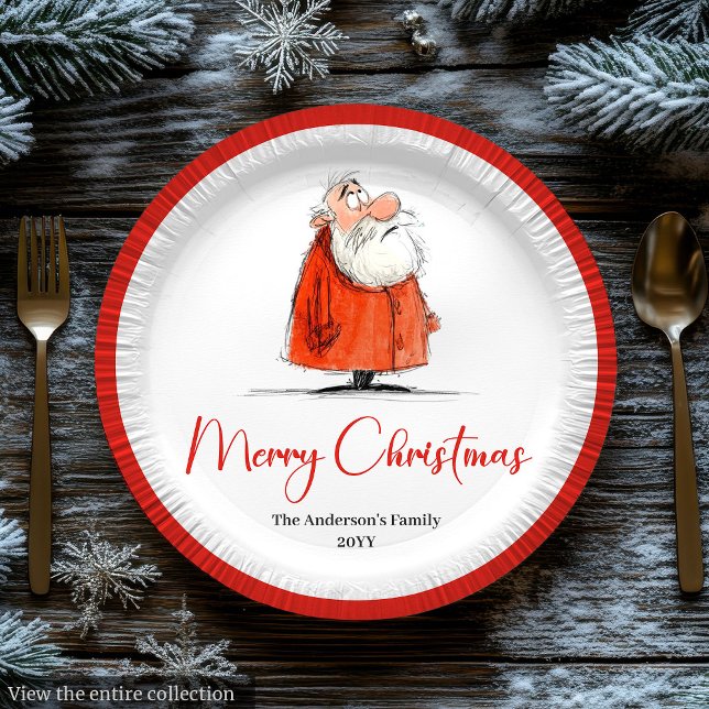 Assiettes En Carton Funny Santa Claus Holiday Festive Paper Plates (Funny Santa Claus Holiday Festive Paper Plates)