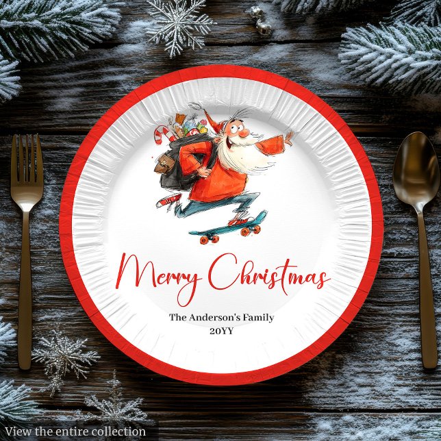 Assiettes En Carton Funny Santa Red Green Holiday Dinner Plates (Funny Santa Red Green Holiday Dinner Plates)