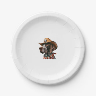 Assiettes En Carton Funny Sheriff Chemise Chien Allemand Pointer Chien