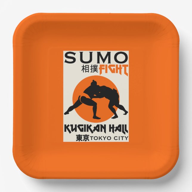 Assiettes En Carton Funny Sumo Wrestler (Recto)