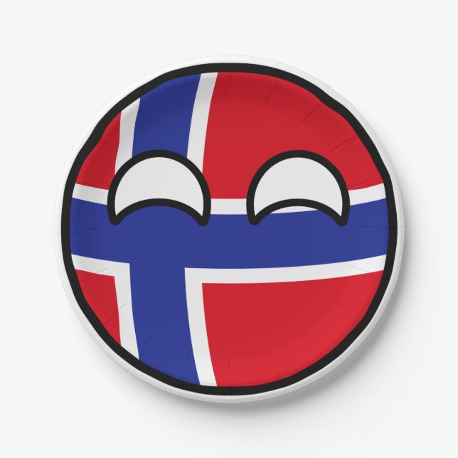 Assiettes En Carton Funny Trending Geeky Norway Countryball (Devant)