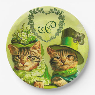 ASSIETTES EN CARTON FUNNY VIEILLE FASHION ST.PATRICK'S DAME CATS HEART