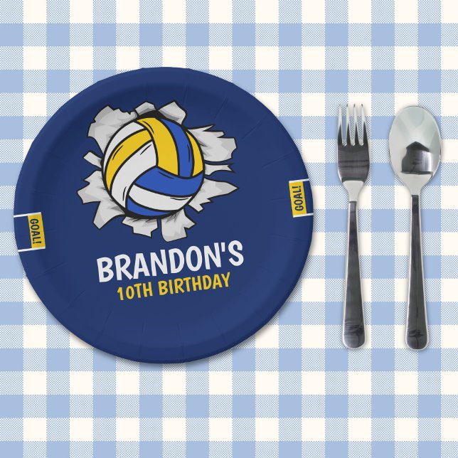 Assiettes En Carton Funny Volleyball Boy Birthday (Créateur téléchargé)