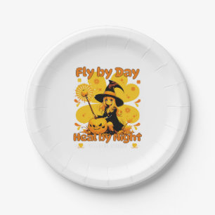 Assiettes En Carton Funny Witchy Nurse Design Halloween