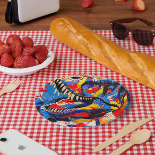 Assiettes En Carton Fusion de T-rex Dinosaur sauvage