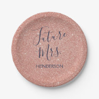 Futur Mme Rose Gold Blush Pink Sparkle Parties sci