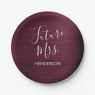 Assiettes En Carton Future Mme Burgundy Fête de l'mariée