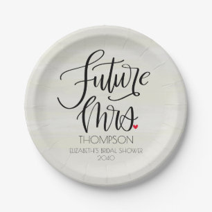 Assiettes En Carton Future Mrs Whimsy Calligraphie Enterrement de Vie 