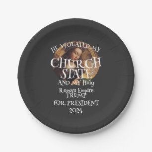 ASSIETTES EN CARTON FV FW TSA MENTEUR TRUMP ÉGLISE ÉTAT EMPIRE ROME