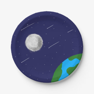 Assiettes En Carton Galaxie de l'espace extra-atmosphérique Lune et pa