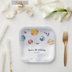 Assiettes En Carton Galaxy Planet Anniversaire de enfant Party