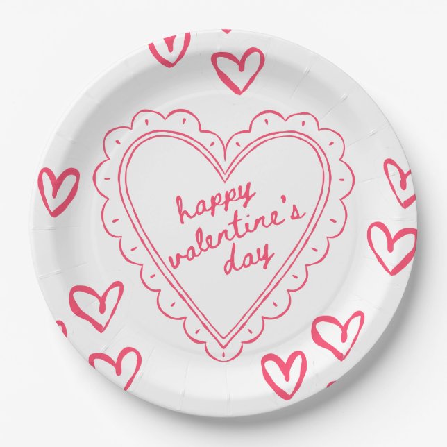 Assiettes En Carton Galentine’s Day Valentine Girly Invitation (Devant)
