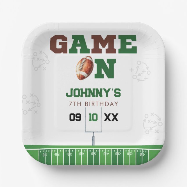 Assiettes En Carton Game On American Football Birthday (Recto)