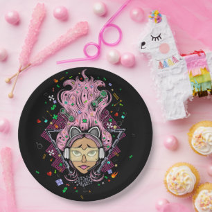 Assiettes En Carton Gamer fille