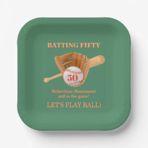 Assiettes En Carton Gant de Baseball Frappe Cinquante Hommes 50e Anniv