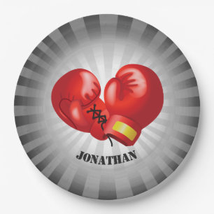 Assiettes En Carton Gants de boxe Conception Papier Plaque