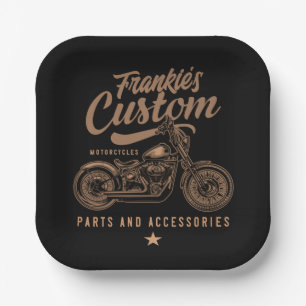 Assiettes En Carton Garage de motocyclette Bobber personnalisé