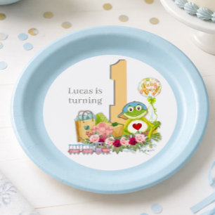 Assiettes En Carton Garçon Grenouille Fantaisiste   Anniversaire Perso