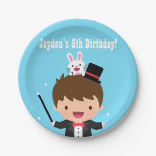 Assiettes En Carton Garçon Magician Mignon Enfants Fête d'anniversaire