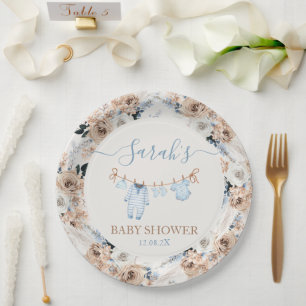 Assiettes En Carton Garçon Vêtements Baby shower Papier Plaques