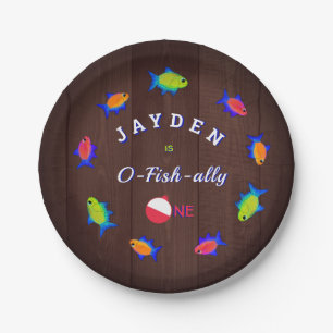 Assiettes En Carton Garçons 1er anniversaire Merci O Fishally One