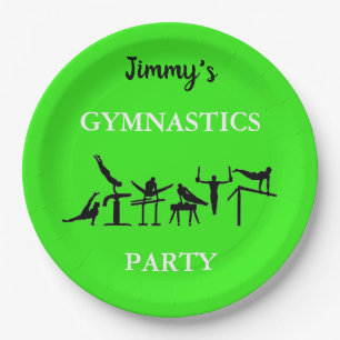 Assiettes En Carton Garçons Gymnastique Plaques de fête d'anniversaire