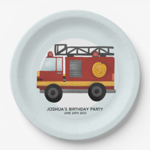 Assiettes En Carton Garçons Moteur de feu mignon Camion Toddler Joyeu