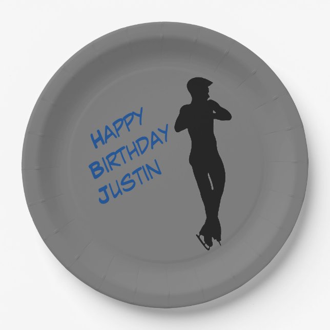 Assiettes En Carton Garçons Patinage artistique Bonne Plaques papier d (Devant)