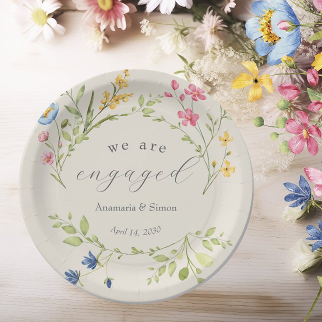 Assiettes En Carton Garden Floral Nous sommes engagés Fête (Créateur téléchargé)