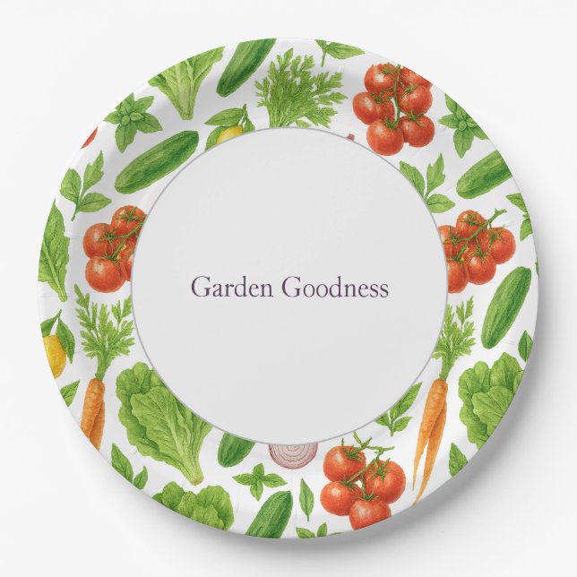 Assiettes En Carton Garden Goodness Paper Plates — Summer Fresh  (Devant)