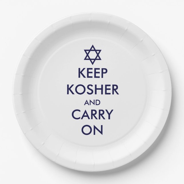 Assiettes En Carton Garder Kosher et continuer (Devant)