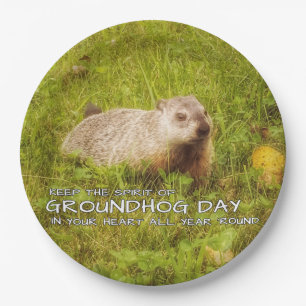 Assiettes En Carton Gardez l'esprit des plats de jour de Groundhog