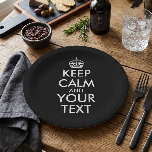 Assiettes En Carton Gardez votre calme et continuez - Créez votre prop