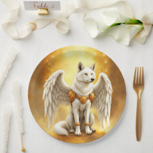 Assiettes En Carton Gardien de l'Aube – Le Loup à l'Aile Blanche.